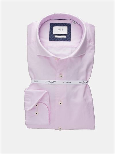 Eterna lyserød premium skjorte i Super Soft Twill vævning Two Ply. Modern Fit 3850 50 XS82